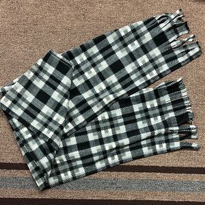 Plaid Black and White Scarf